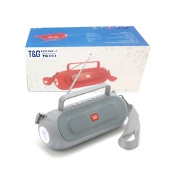 T&G PORTABLE BLUETOOTH SPEAKER TG-803 USB/FM/HANDSFREE/AUX/FLASHLIGHT SILVER T&G PORTABLE BLUETOOTH SPEAKER TG-803 USB/FM/HANDSFREE/AUX/FLASHLIGHT SILVER